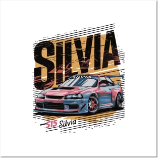 Silvia S15 Vintage Car Posters and Art